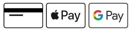 Credit card, Apple Pay and Google Pay