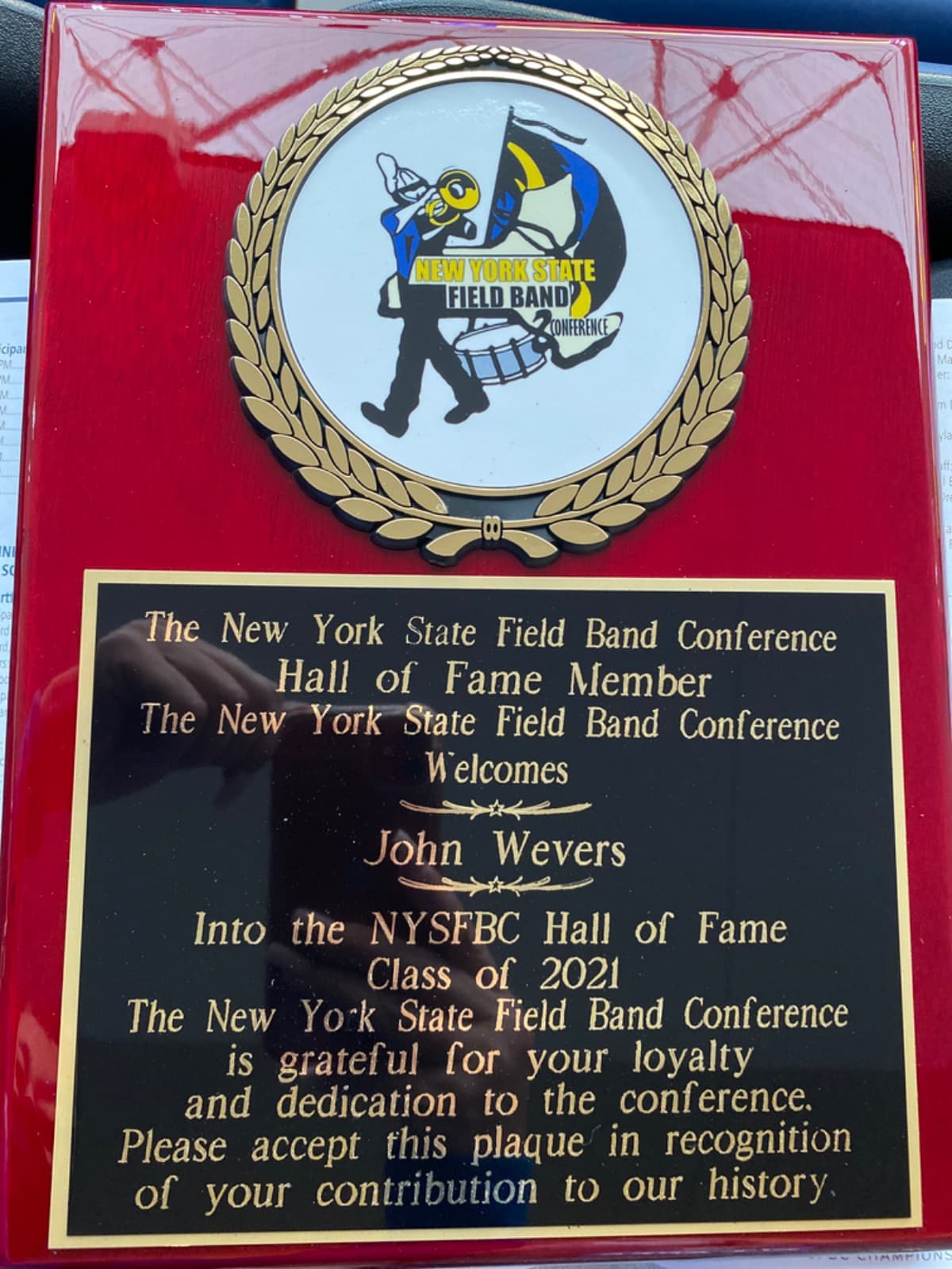 JohnBWeversMarchingBandAward