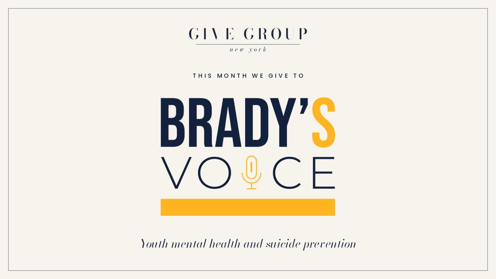 GIVE Group X Brady's Voice