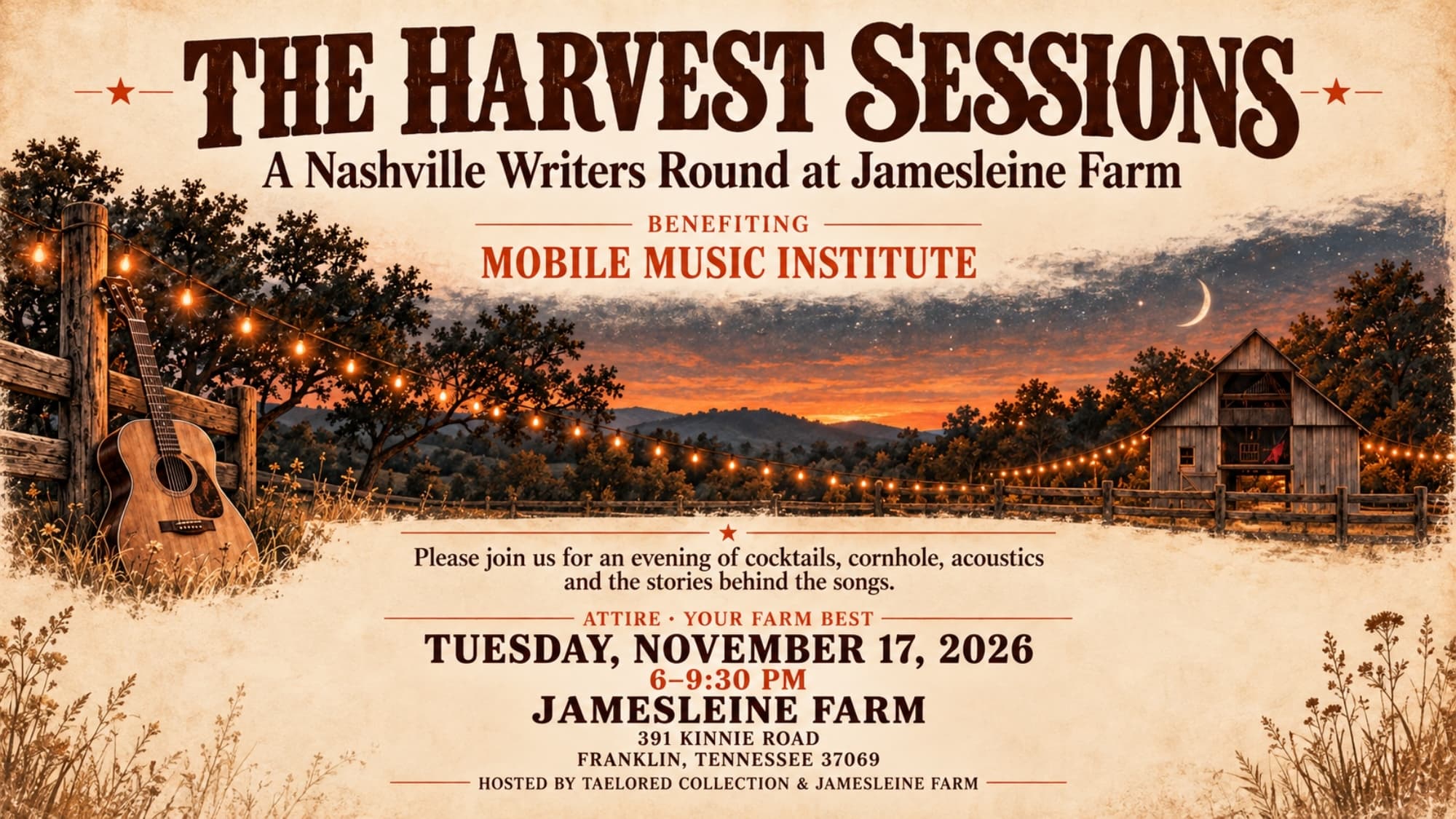The Harvest Sessions: RSVP Below | Donations Are Welcome