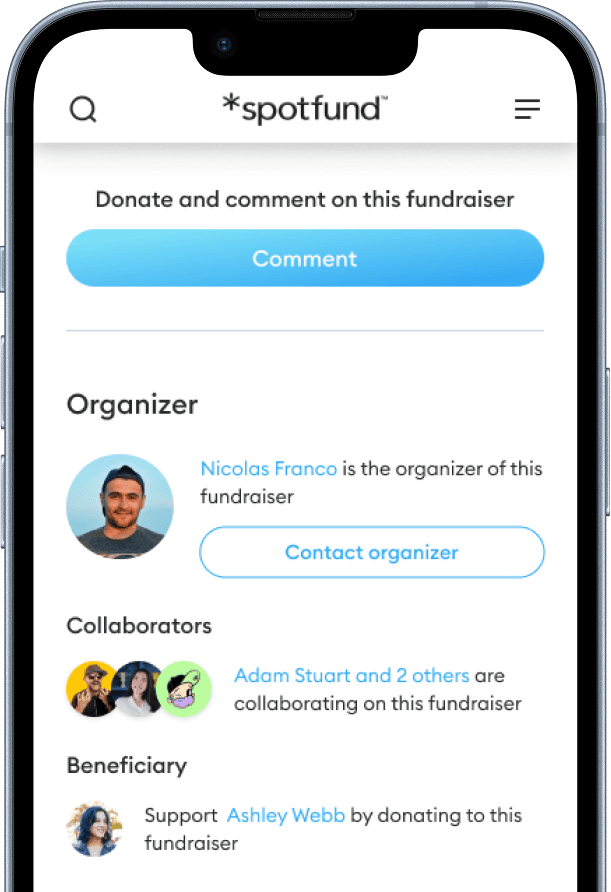 teams fundraising iphone