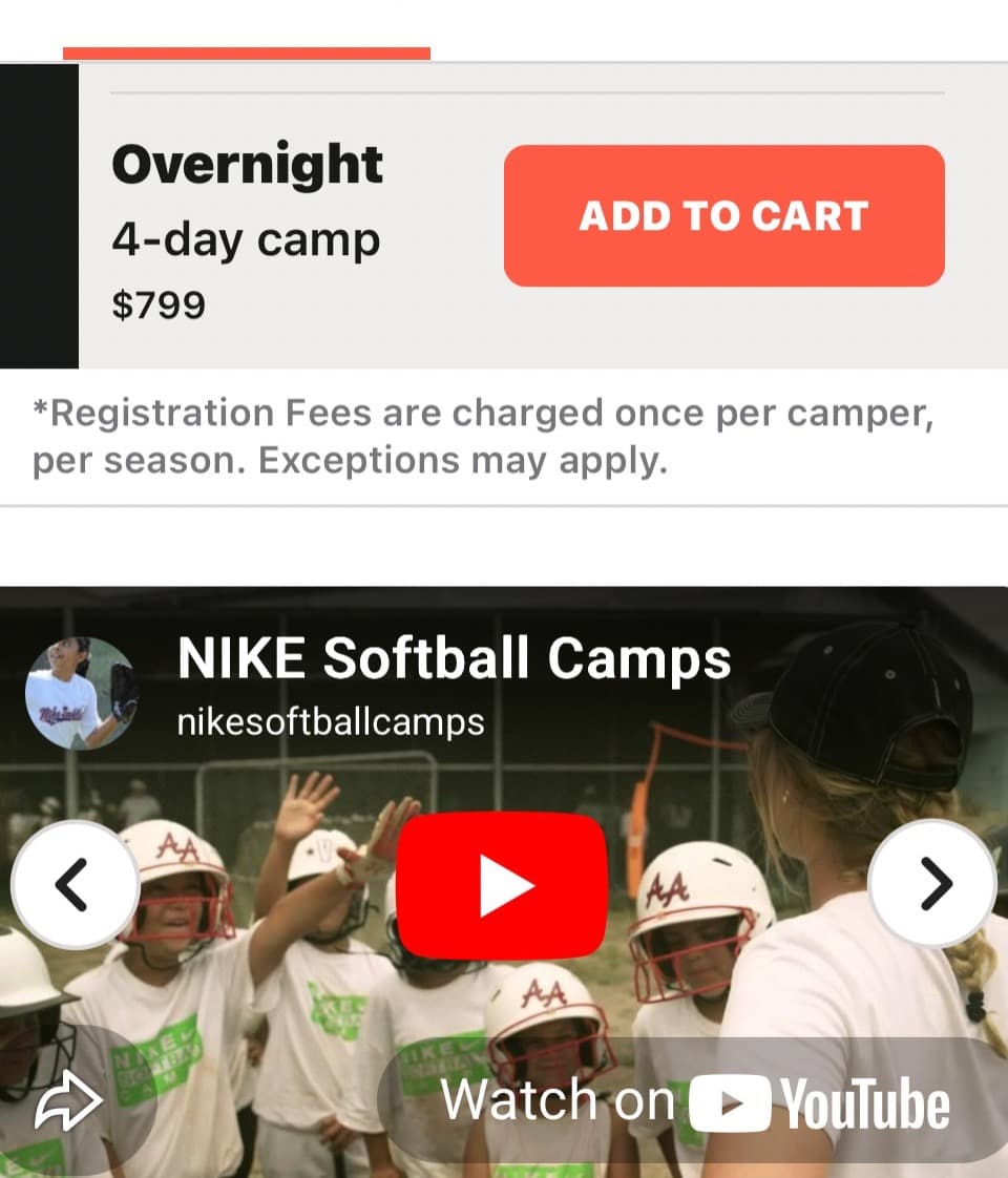Softball Camp For Abigal